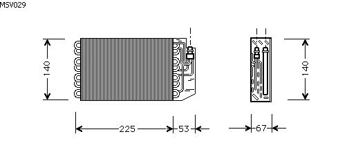 Evaporator, air conditioning MSV029