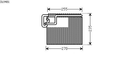 Evaporator, air conditioning OLV481