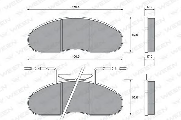 Brake Pad Set, disc brake 151-1619