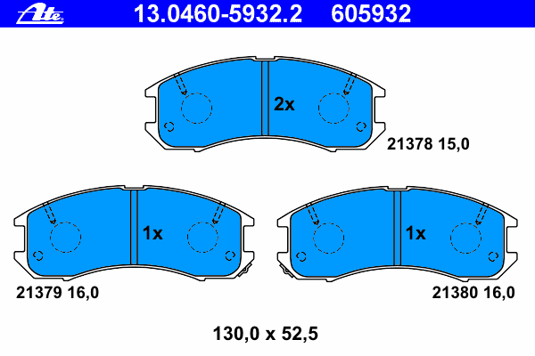 Комплект тормозных колодок, дисковый тормоз 13.0460-5932.2