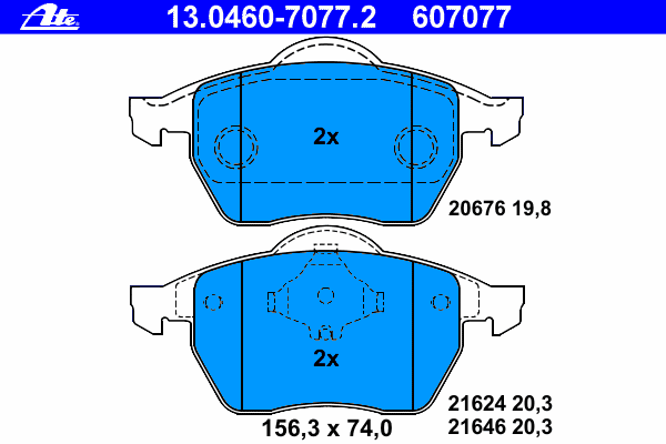 Brake Pad Set, disc brake 13.0460-7077.2