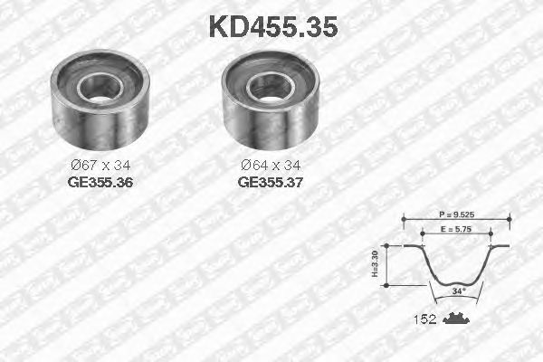 Timing Belt Kit KD455.35