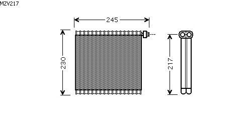 Evaporator, air conditioning MZV217