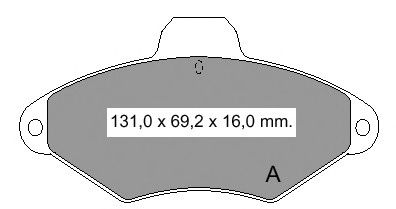 Комплект тормозных колодок, дисковый тормоз 834390