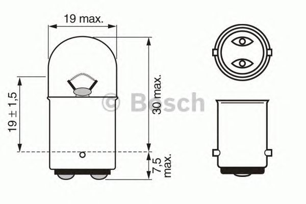 Bulb, brake-/taillight; Bulb, licence plate light; Bulb, reverse light; Bulb, tail light 1 987 302 237