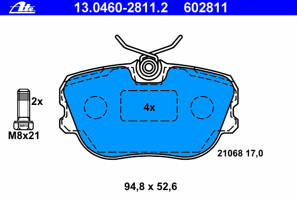 Brake Pad Set, disc brake 13.0460-2811.2