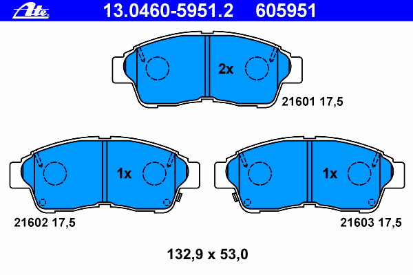Brake Pad Set, disc brake 13.0460-5951.2