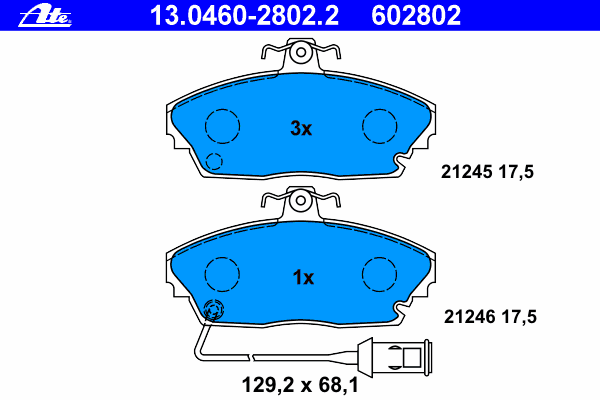Brake Pad Set, disc brake 13.0460-2802.2
