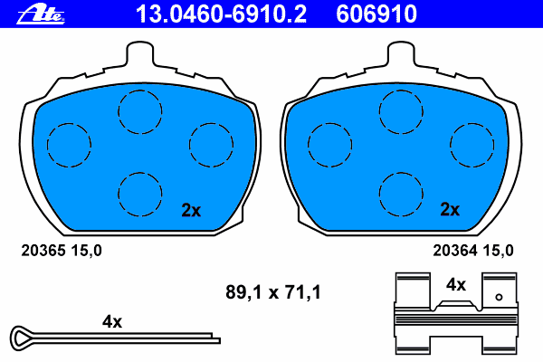 Brake Pad Set, disc brake 13.0460-6910.2