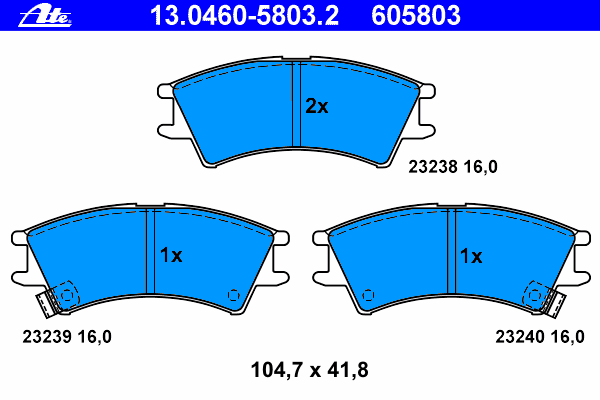 Brake Pad Set, disc brake 13.0460-5803.2