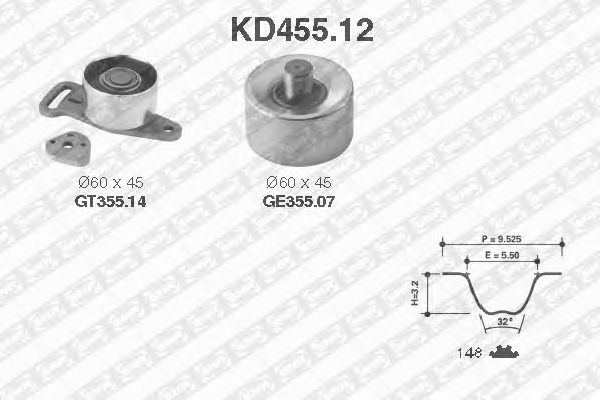 Timing Belt Kit KD455.12