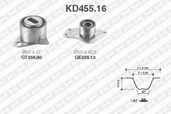 Timing Belt Kit KD455.16