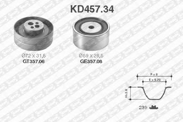 Timing Belt Kit KD457.34