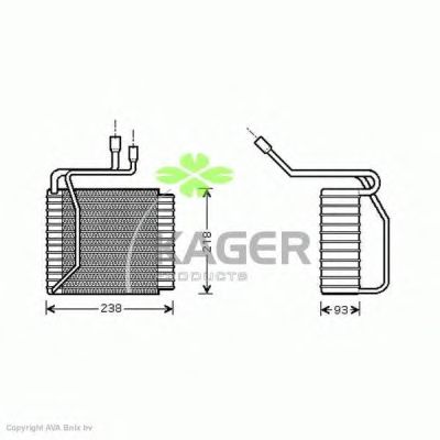 Evaporator, air conditioning 94-5744
