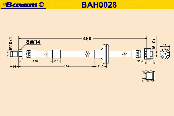 Ελαστικός σωλήνας φρένων BAH0028