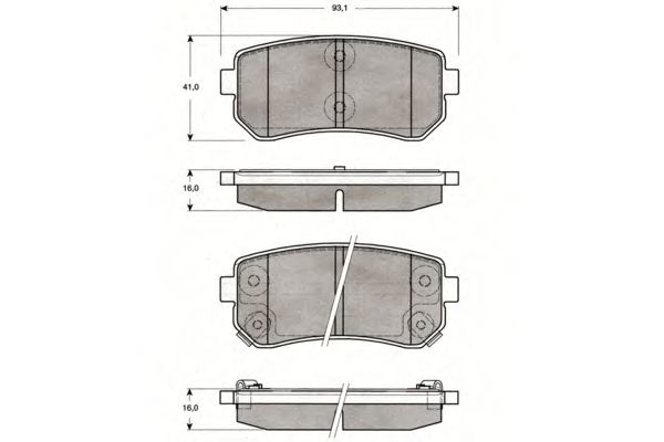 Комплект тормозных колодок, дисковый тормоз PF1566