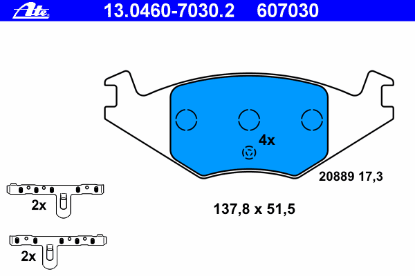 Brake Pad Set, disc brake 13.0460-7030.2