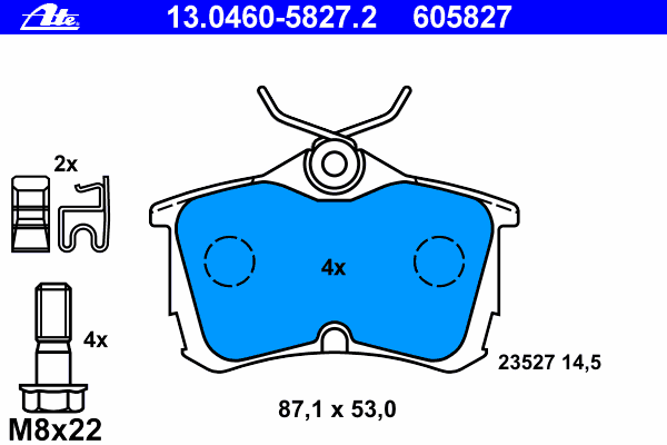 Brake Pad Set, disc brake 13.0460-5827.2