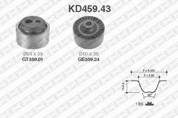 Timing Belt Kit KD459.43