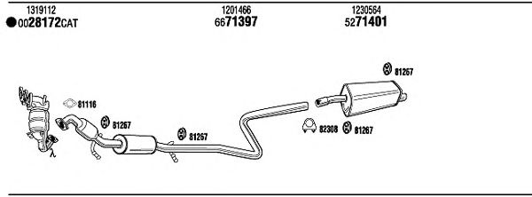 Exhaust System FOH16625A