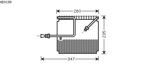 Evaporator, air conditioning HDV199