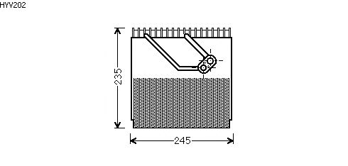 Evaporator, air conditioning HYV202