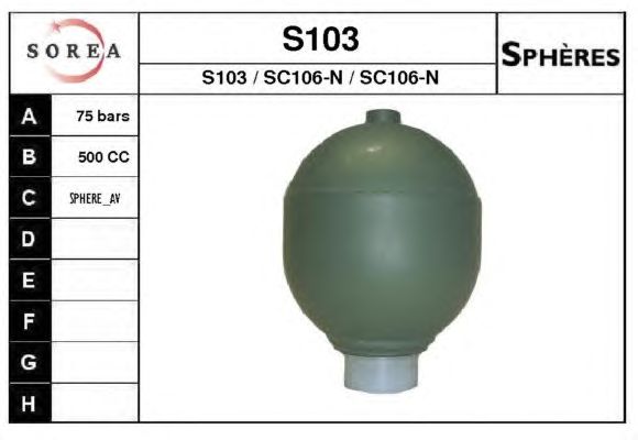 Suspension Sphere, pneumatic suspension S103