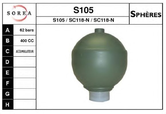 Acumulador de pressão, suspensão/amortecimento S105