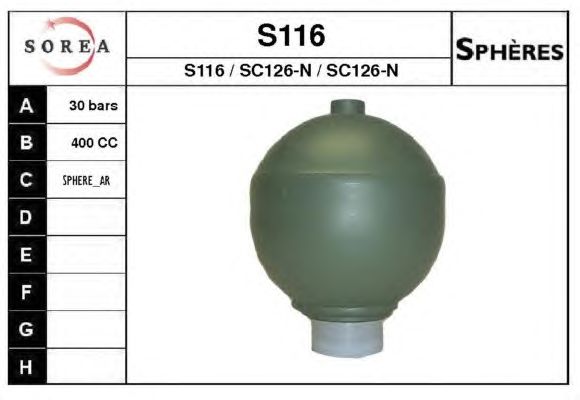 Suspension Sphere, pneumatic suspension S116