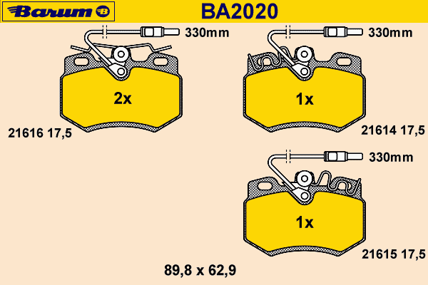 Brake Pad Set, disc brake BA2020