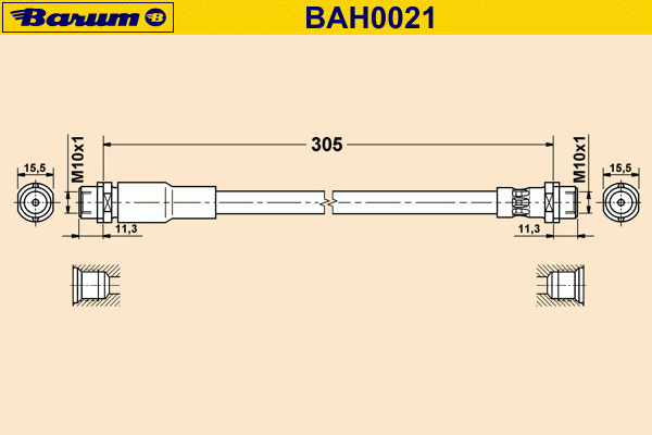 Ελαστικός σωλήνας φρένων BAH0021
