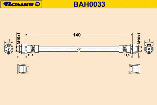 Tubo flexible de frenos BAH0033