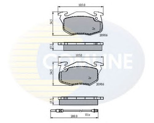 Комплект тормозных колодок, дисковый тормоз CBP21615