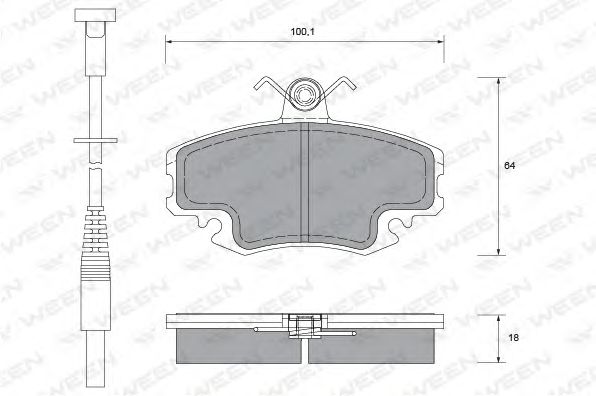 Комплект тормозных колодок, дисковый тормоз 151-1107