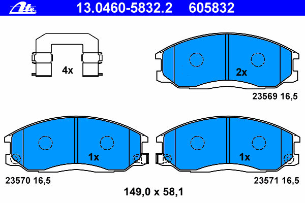 Brake Pad Set, disc brake 13.0460-5832.2