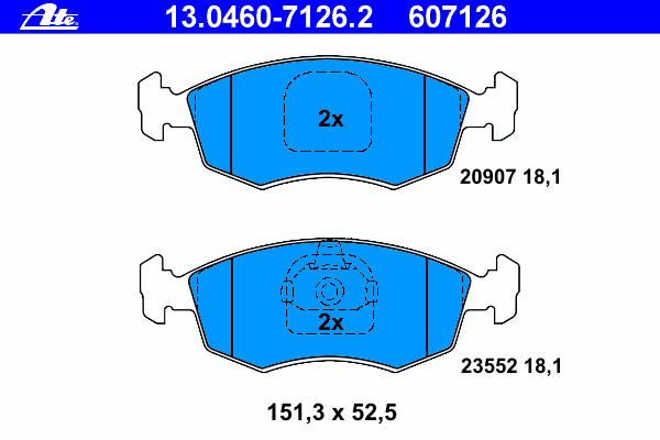 Brake Pad Set, disc brake 13.0460-7126.2