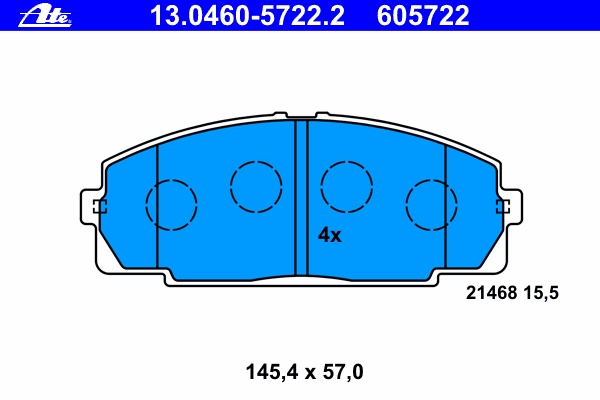 Комплект тормозных колодок, дисковый тормоз 13.0460-5722.2