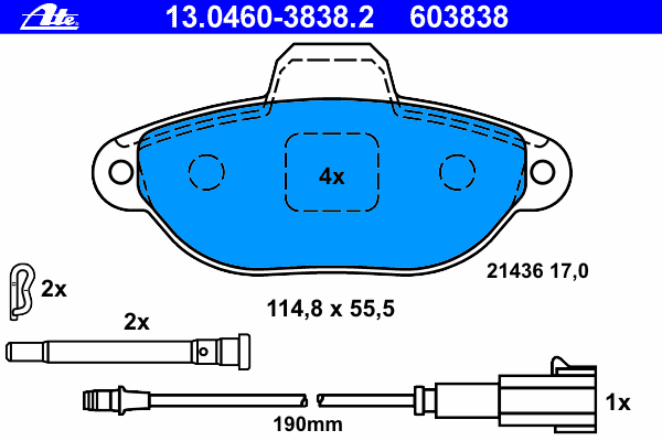 Brake Pad Set, disc brake 13.0460-3838.2