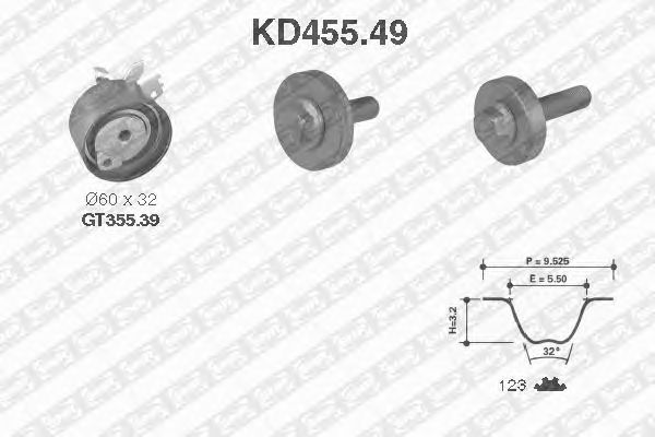 Distributieriemset KD455.49