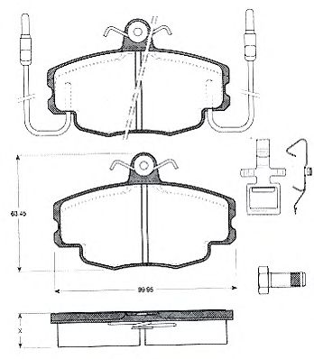 Комплект тормозных колодок, дисковый тормоз BLF1120