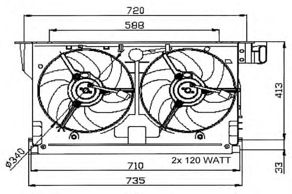 Fan, radiator 47051