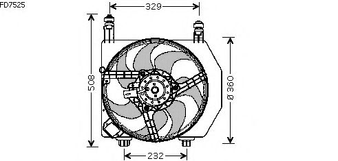 Ventilator, motorkøling FD7525