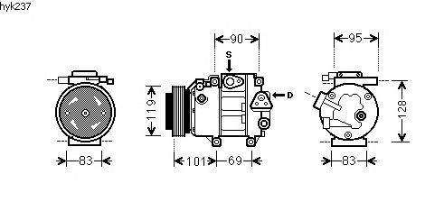 Compressor, airconditioning HYK237