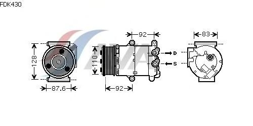 Compresor, aire acondicionado FDK430