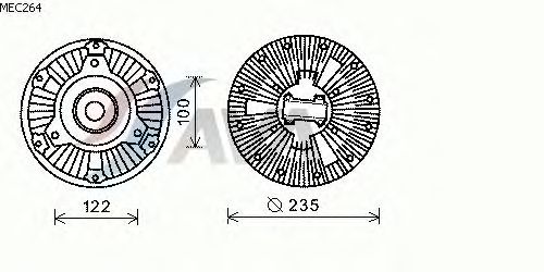 Koppeling, radiateurventilator MEC264