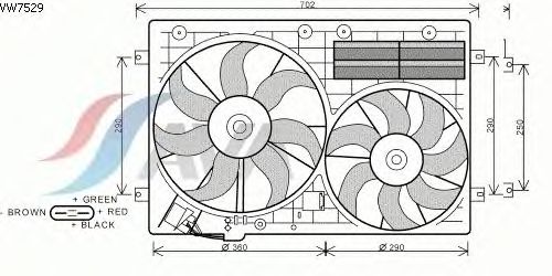 Ventilador, refrigeração do motor VW7529