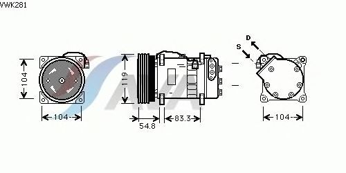 Compressor, airconditioning VWK281