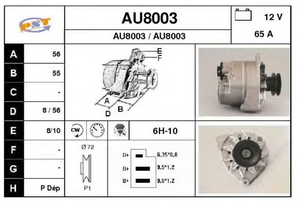 Alternator AU8003