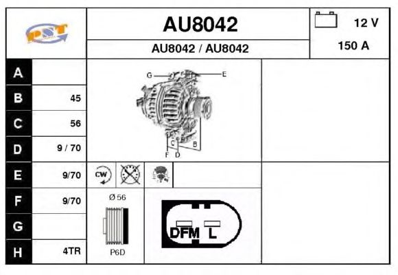 Alternator AU8042