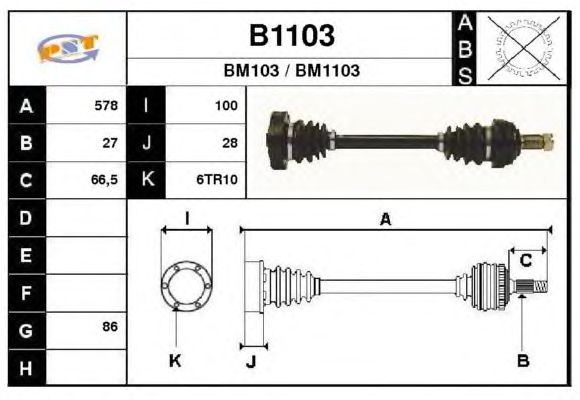 Arbre de transmission B1103